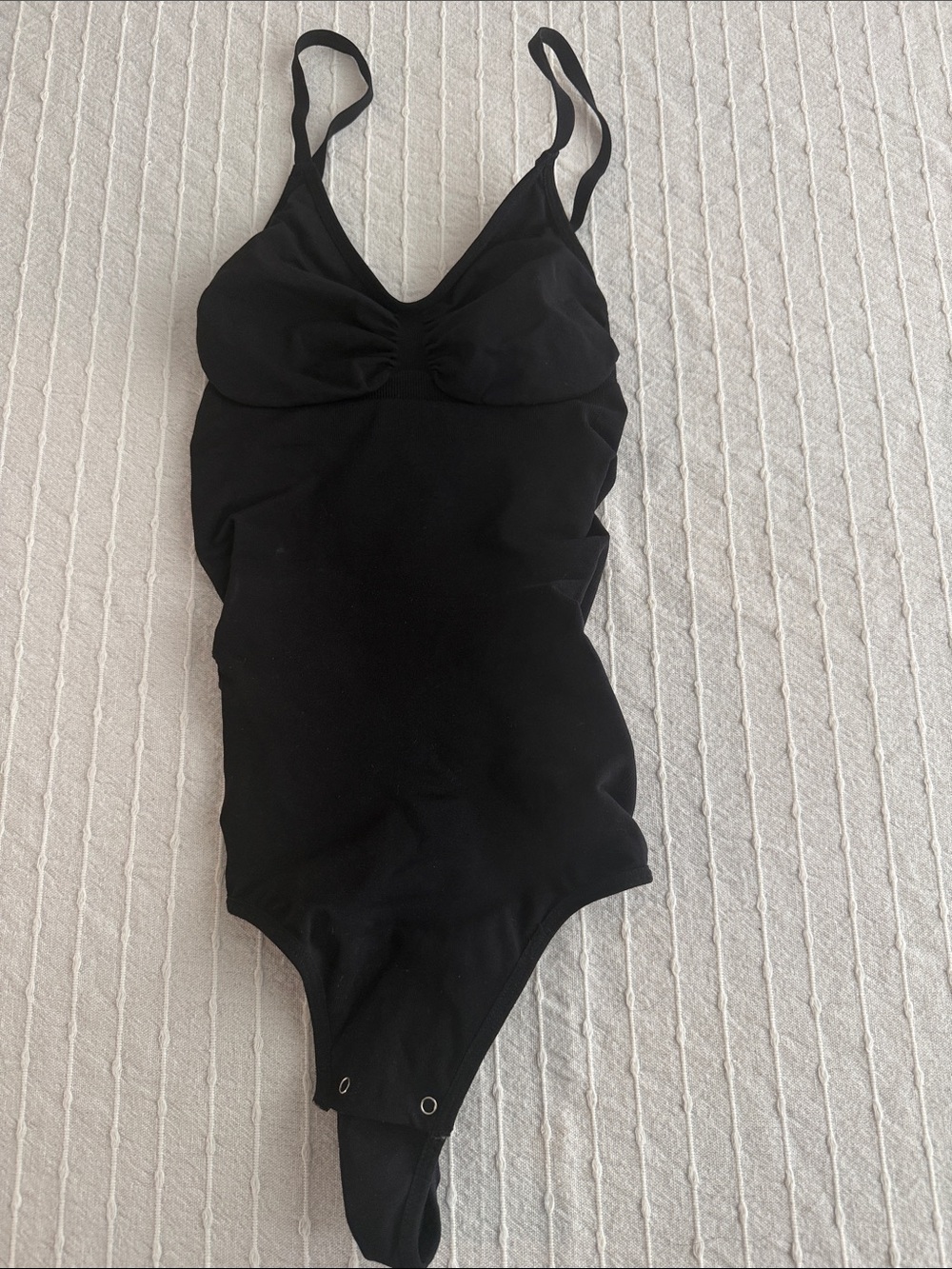 Everyday Black Stretch V-Neck Bodysuit